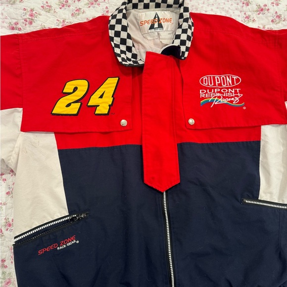 Jeff Gordon nascar racer zip up windbreaker jacket RARE size L - Picture 2 of 9